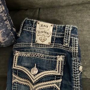 Mens Rick Revival Jeans 34 waist 34 length blue in color